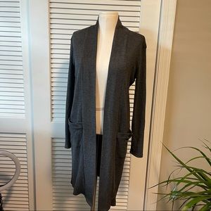 ASOS Charcoal Gray Ribbed Long Open Cardigan